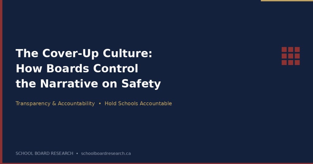 The Cover-Up Culture: How Boards Control the Narrative on School&nbsp;Safety